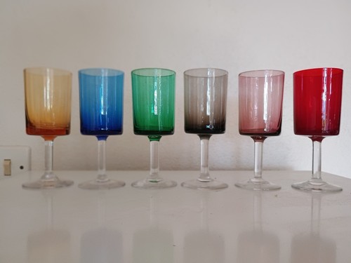 Verre pied fin couleurs - verre,