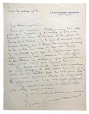 [RENAUD, Madeleine]. — Ensemble de 4 lettres autographes signées adressées à Mad