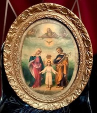 Cadre Ovale ancien en bois doré  51 cm x63 cm-XIX ième motif coquillage et fleur