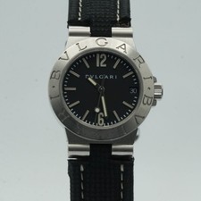 BULGARI DIAGONO Montre Femme 29Mm Acier LCV29S Blanc En Bon État Quartz