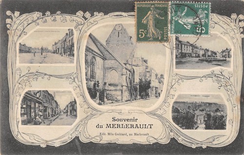 Cpa souvenir merlerault - 61,