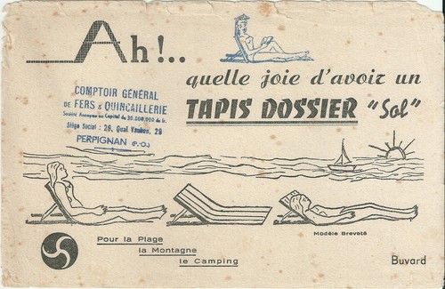 Buvard publicité tapis - buvard,