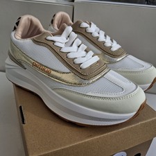 Chaussure A Lacets Basket Blanche / Léopard Neuve