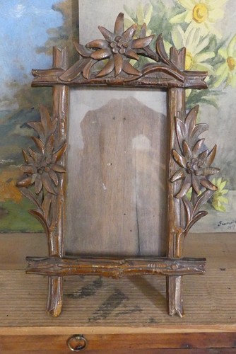 Cadre ancien bois sculpté - cadre,