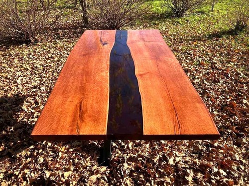 Black epoxy wood - wood, table