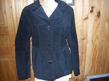 veste CACHE CACHE daim noir .taille 3. ( L/F) D