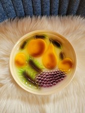 ANCIENNE ASSIETTE ST CLEMENT BARBOTINE DÉCOR FRUIT RAISIN POMME POIRE