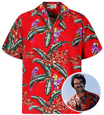 Original Tom Selleck Magnum Chemise Hawaïen Rouge LIMITED 