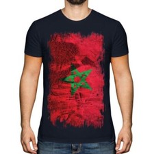 Maroc Grunge Drapeau Hommes T-Shirt Amerruk Al-Ma ? Réb Elme ? Côtes Marocain