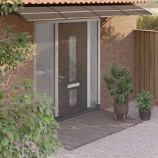 Auvent de Porte Abri Banne Marquise Solaire Noir 350x75 cm Polycarbonate vidaXL