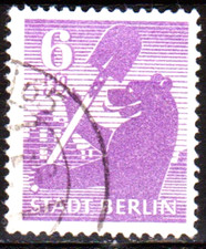 Stamp/Timbre D'Allemagne Année 1945 OPD Stadt Berlin bear 6 Pfg Oblitéré 