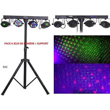 Pack 4 Projecteurs LED DMX + 2 Lasers + Telecommande