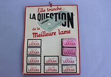 Présentoir mural magasin ELLE TRANCHE LA QUESTION lame Lafana rasoir barbier 