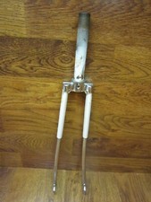 VINTAGE GITANE 1" x 5 3/4" THREADED LUGGED STEEL 700C ROAD FORK - WHITE