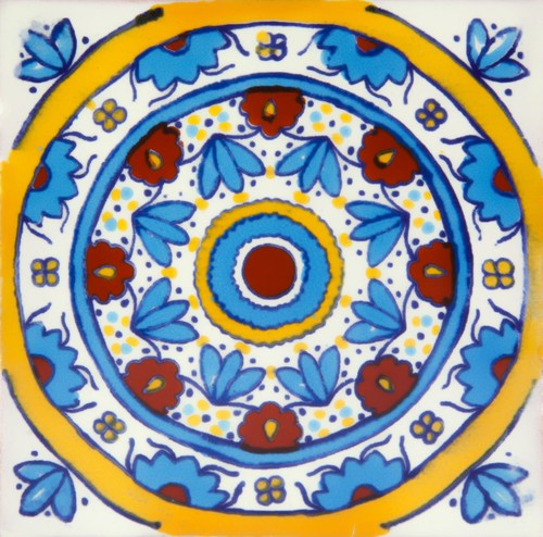 Carrelage mural mexicain bleu