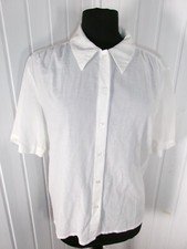 Top chemisier blouse 100% coton blanc cassé B.SOLFIN XL 46 Made in France