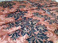 N42 2 panneaux ancien TISSU coton imprimé indiennes fin XIXè lrg81 x h205+305cm