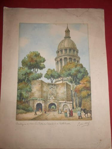 Lot trois gravures - , couleur