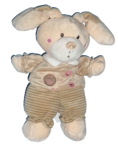 Doudou lapin beige ronds - lapin,