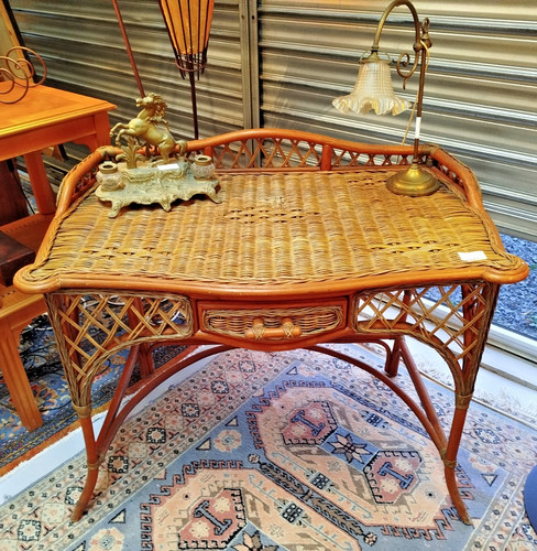 Coiffeuse rotin osier - coiffeuse, et