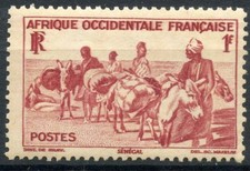 TIMBRES COLONIES FRANCAISES NEUF AFRIQUE OCCIDENTALE N° 30 ** TRANSPORT ANE