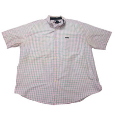 Chemise CHAPS rose et verte à carreaux manches courtes taille XXL #11e