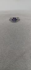 bague en argent forme coeur pierre améthyste