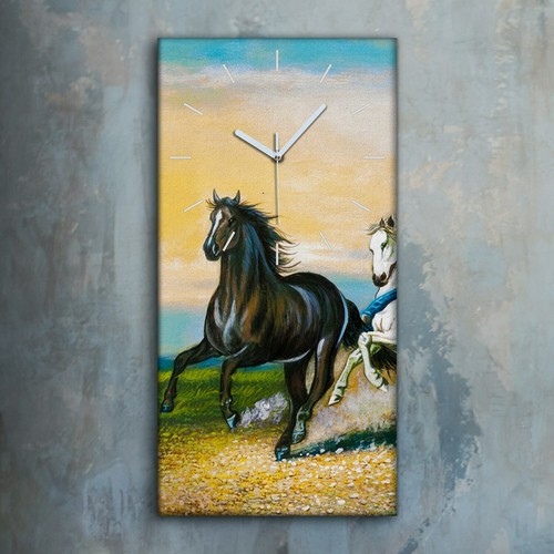 Horloge murale sur toile 30x60