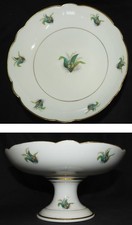 PORCELAINE DE PARIS XIXème - Décor floral MUGUET : Compotier pied-douche