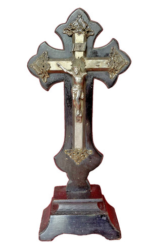 Crucifix xix ème sur socle - crucifix,