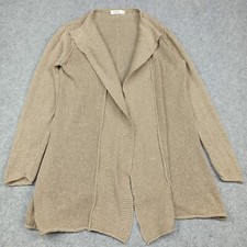 Masai Cardigan Ouvert Taille M Lin coton Marron Beige Tricot Long Pull M