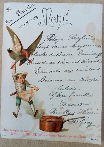 Ancien menu illustré - menu,
