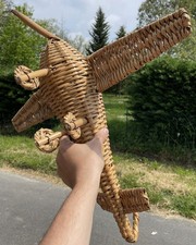 Avion en Rotin Ancien Vintage