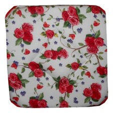 Lot 6 Galettes, Dessus, assise de chaise Imprimées bouquet roses, rabats 38x38cm