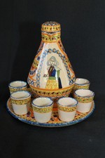 Service à liqueur en faïence de Henriot Quimper