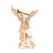 Statue sculpture Archange Saint Michel contre Lucifer ton or 9,05 pouces