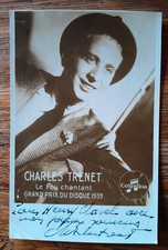 Carte Postale RARE DEDICACE CHARLES TRENET Autographe Signed PUB Pour Columbia