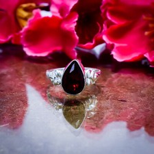 Brillant Mozambique Gemme Grenat 925 Argent Sterling Handmade Bague Tout Taille