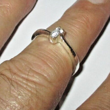 bague couleur argent t 57 toi et moi cristaux diamant unique bijou vintage 1445