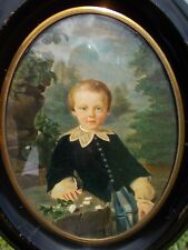 TABLEAU ANCIEN PEINTURE XIX ENFANT VINTAGE HUILE FRENCH ANTIQUE OIL PAINTING 
