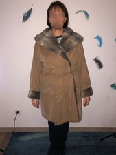 imperméable suédine col et poignets lapin SPRUNG FRERES taille 40 (L) femme