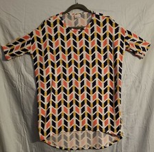 Women LuLaRoe Irma NWOT Sz X Small Abstract Print Color Blue Orange White Yellow