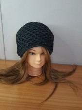  Bonnet taille unique hiver femme fait au crochet 100%laine doublé polaire