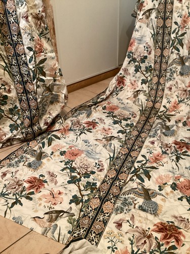 Rideau vintage satin coton - rideau,