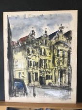 BELLE GOUACHE JEAN PIERRE RÉMON Façade THÉÂTRE BRUXELLES TBE