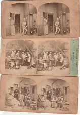 PHOTO STEREO 1860 3 X PARIS UNE MAISON à PARIS UNE ENVIE PRESSANTE CAVE HUISSIER