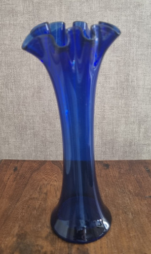 Vase verre bleu cobalt - verre,