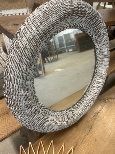 Miroir rotin ancien vintage - ancien,