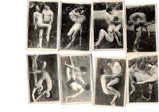 amateur - lot de 8 photos couple nu - érotisme - ancien - vintage -Unique