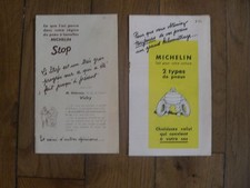 MICHELIN deux publicités illustrées pneus STOP 